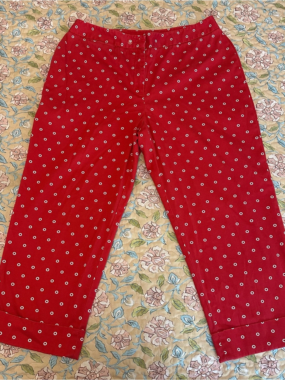Rafaella Red & White Polka Dot Women’s Cropped Pant